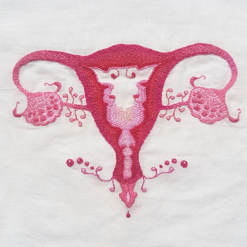 ‘The Vessel’ is a response to the fight for reproductive rights around the world. The idea of the womb as a vessel is not only connected to pregnancy or childbirth, but also as a space for knowledge and identity. This work was situated within the climate of menstruation awareness happening at the time, which is still ongoing.